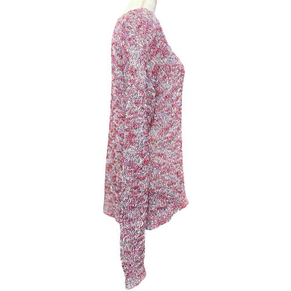I Jeans By Buffalo‎ Sequin Open Knit Sweater Womens Large Pink Marled - Picture 2 of 10